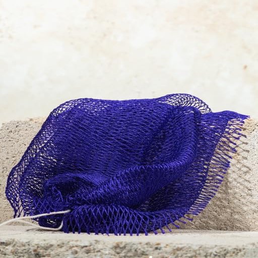 African Exfoliating Net Sponge, Authentic and Ethically sourced from Nigeria (Blue, 1 Count (Pack of 1))