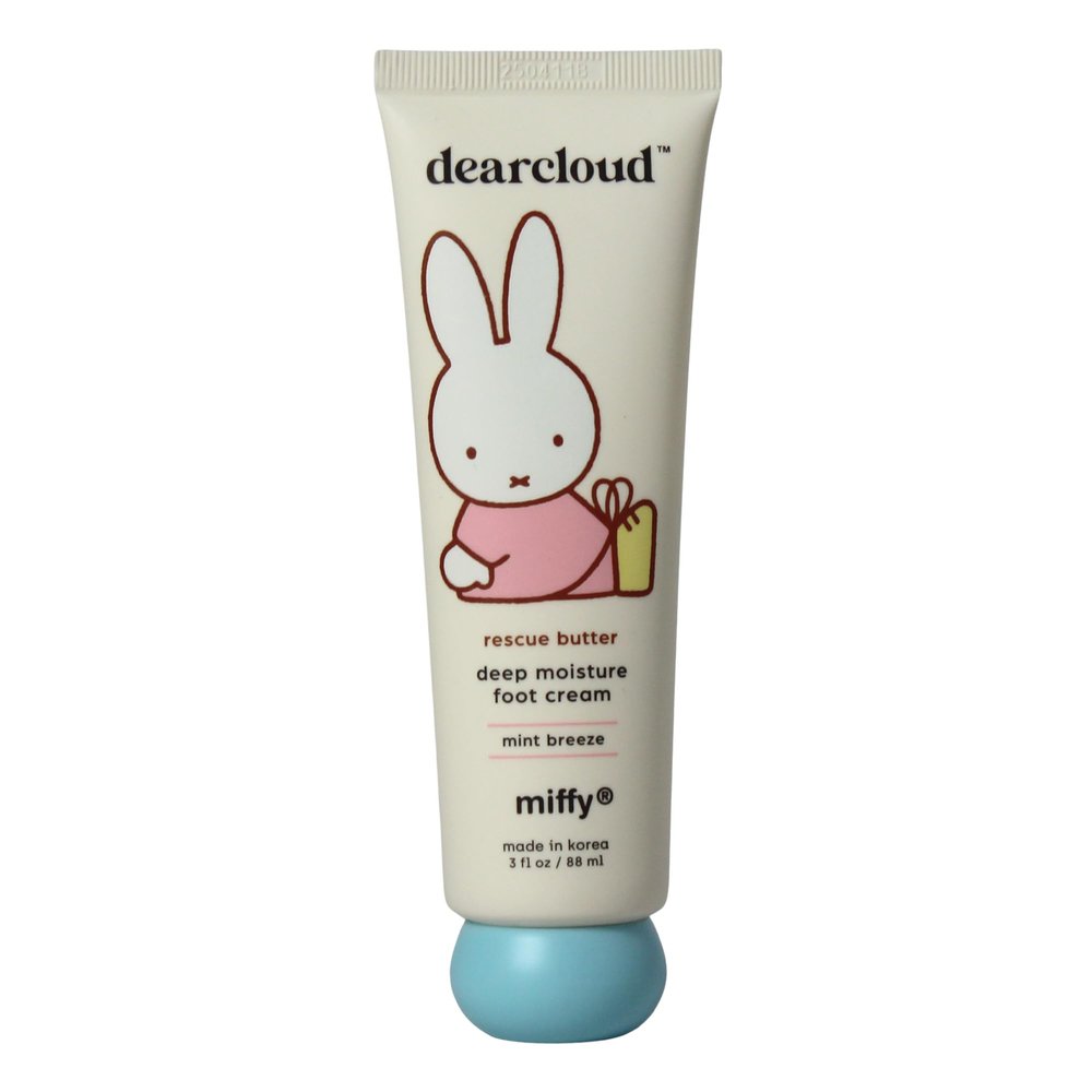dearcloud Miffy Rescue Butter Foot Cream  Cracked Heel Repair Cream with Shea Butter, Urea, Peppermint Oil & Allantoin  Korean Foot Cream - 3 fl oz (Mint Breeze)