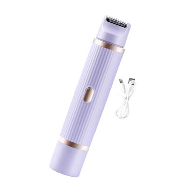 KiBcsLic Lady Facial Hair Remover Double Heads Practical Compact Lightweight Electric Bikini Trimmer for Shower Bathroom, Violet