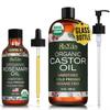 Ella & Eden Organic Castor Oil 16 Oz & Organic Rosemary Oil 4 Oz | for Hair Growth, Face, Skin | Cold-Pressed, Unrefined, USDA Certified, Hexane-Free, 100% Pure view 1