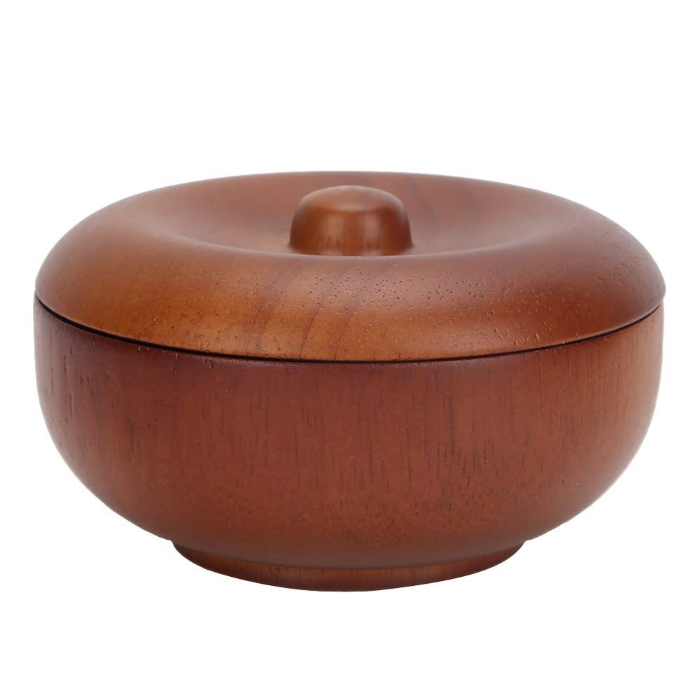 WiseZythum Wooden Shaving Brush Bowl Professional Barber Tool for Organizing Shaving Accessories, Durable Rubber Wood Construction, Easy to Clean and Carry