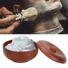 WiseZythum Wooden Shaving Brush Bowl Professional Barber Tool for Organizing Shaving Accessories, Durable Rubber Wood Construction, Easy to Clean and Carry view 3
