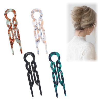 4pcs Small French Hair Pin, Plastic Hair Clips Pins for Women Styling, Acetate Hairpins Elegant Prestige Hairpin for All Hair Types, Hairstyle Decoration Makeup Essentials for Wedding Daily Life