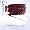 Human Braiding Hair for Boho Braids 99j Curly Boho Human Hair for Braiding 100G/Pack No Weft Burgundy Water Wave Human Hair Bundles Soft Bouncy Short Wet and Wavy Burgundy Braiding Hair 12 Inch view 3