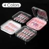24pcs Press On Nails Packaging Boxes with Double Sided Adhesive Nails Tape Acrylic Press On Nailes Storage Box in 4 Colors Artificial Nail Display Box for Presses on Nail Business Nailes Art Nai view 3