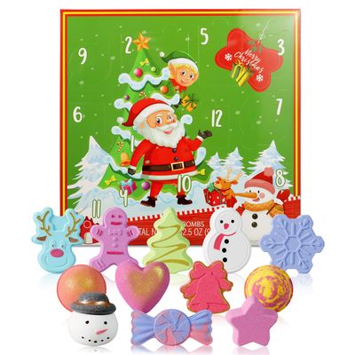 Christmas Advent Calendar 2025 Bath Bombs Gifts for Kids - 12PCS Surprising Bubble Bath Bombs Inside, Countdown Calendar Christmas Stuff Gifts for Girls, Women, Boys