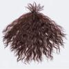 Yanamy Invisible Curly Topper with Bangs Clip in Hairpiece Synthetic Hair Wiglet for Women Thin Hair (Dark brown,25cm) view 2