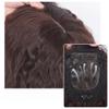 Yanamy Invisible Curly Topper with Bangs Clip in Hairpiece Synthetic Hair Wiglet for Women Thin Hair (Dark brown,25cm) view 4