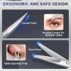 ESVIENS 2Pack Small Eyebrow Scissors, Stainless Steel Nose Hair Trimming Scissors with Rounded Tips, Precision Grooming for Beard/Mustache/Facial Hair, Travel Friendly & Safe for Men Women view 2