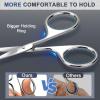 ESVIENS 2Pack Small Eyebrow Scissors, Stainless Steel Nose Hair Trimming Scissors with Rounded Tips, Precision Grooming for Beard/Mustache/Facial Hair, Travel Friendly & Safe for Men Women view 3
