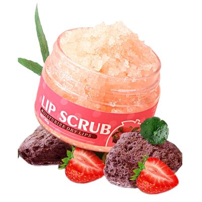 Strawberry Flavour Lip Scrubs, Exfoliating,Moisturizing Condition, Soothe & Hydrate, Sugar Lip Scrub, Removes Dead, Dry Skin for a Soft & Hydrated Feel, for Chapped Dry Dark Lips(40G)
