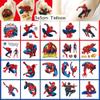 20 Sheets Spiderman Temporary Tattoos for Kids, Superhero Birthday Party Favors, Cute Cartoon Decoration Sticker Gifts for Girl Boys Home Activity Class Prizes Carnival Christmas Rewards view 3