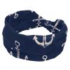 JAVENPROEQT Navy Blue Anchor Wide Headbands for Women, Yoga Workout Head Bands Wide Elastic Hair Bands for Washing Face Makeup view 1