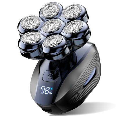 Head Shavers for Bald Men: Upgraded Detachable Head Shaver - IPX7 Waterproof Wet or Dry Electric Razor for Men - 7D LED Display Rechargeable Shaving Grooming Kit with Type-C Charge