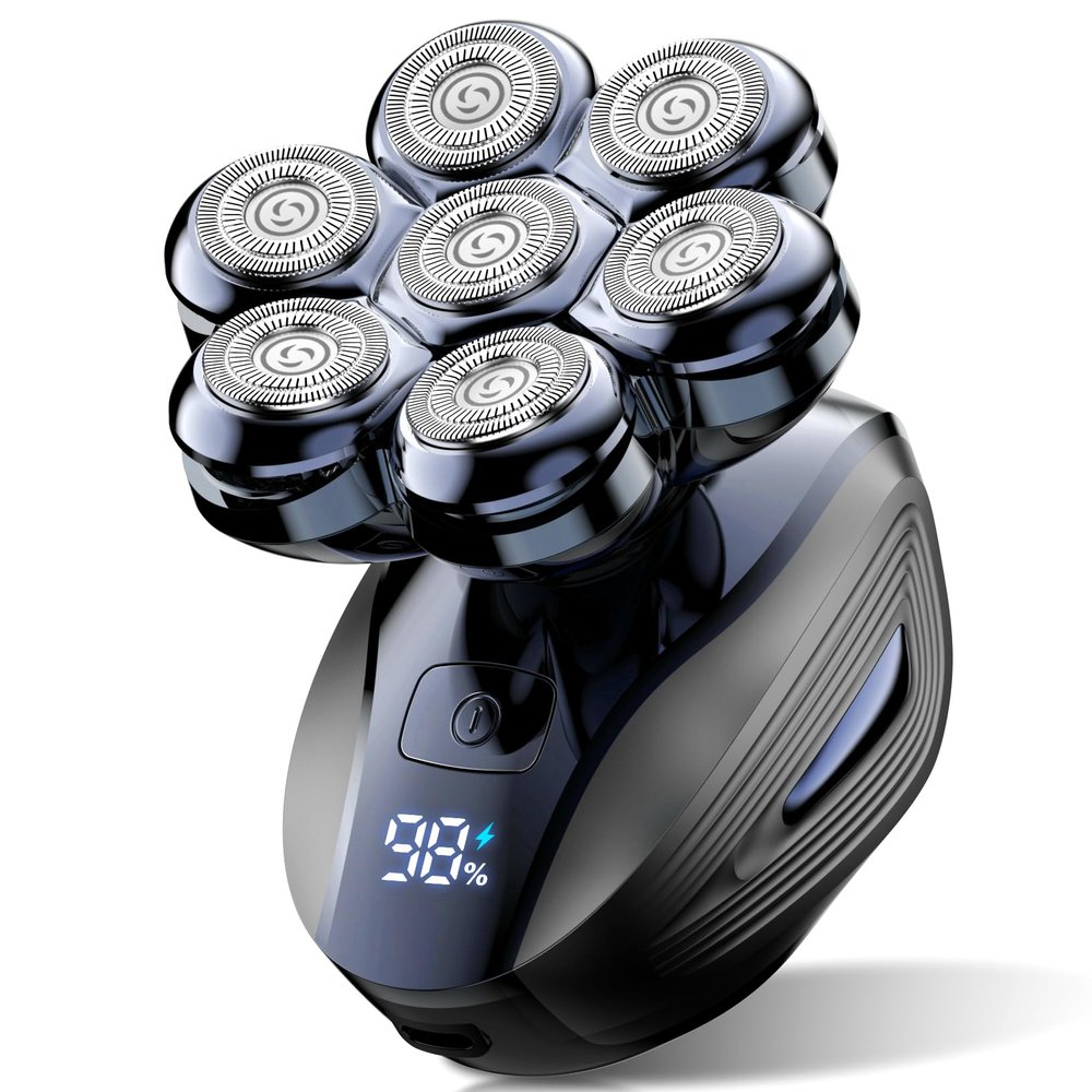 Head Shavers for Bald Men: Upgraded Detachable Head Shaver - IPX7 Waterproof Wet or Dry Electric Razor for Men - 7D LED Display Rechargeable Shaving Grooming Kit with Type-C Charge