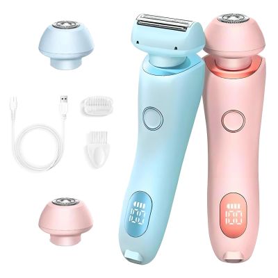 Zylla Smoothshave Razor, Smooth Shave Razor Womens Body Trimmer, Ipx7 Waterproof 2 in 1 Electric Shavers, Wet and Dry Portable Trimmer with Removable Head (Mix 2pcs)