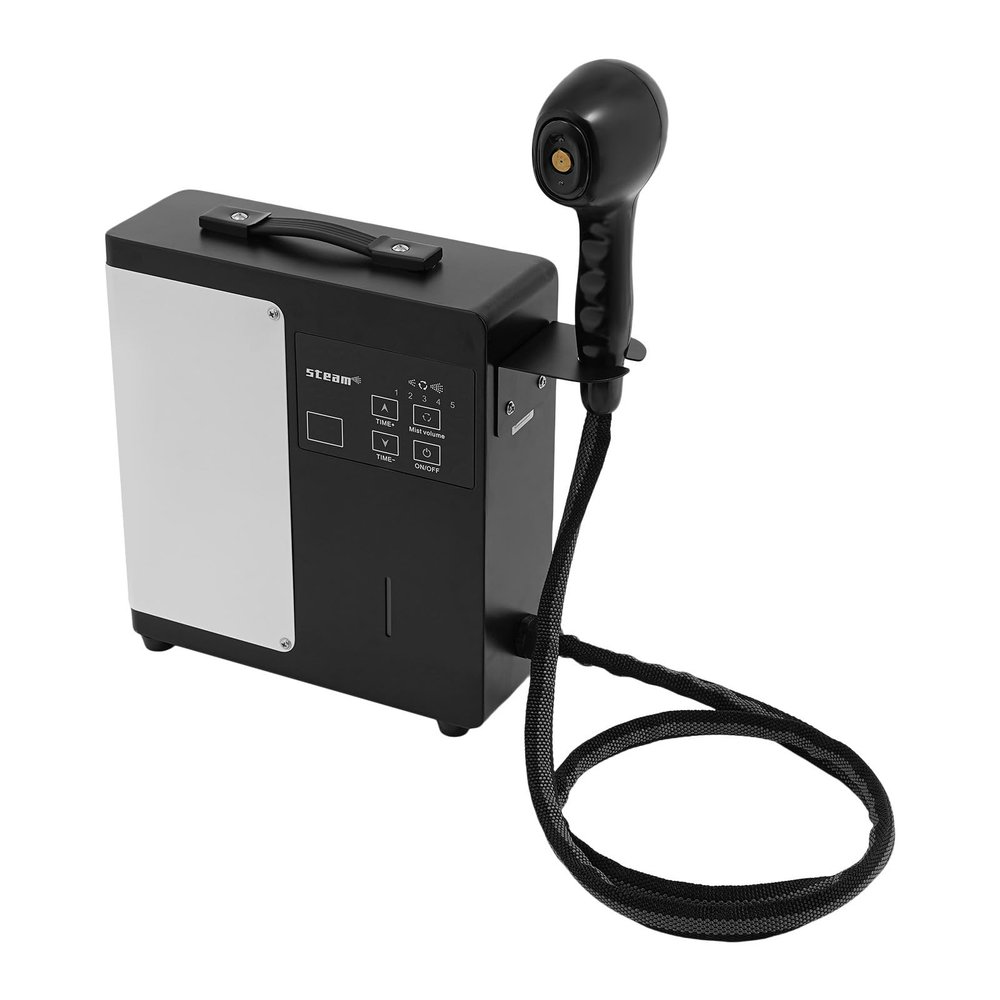 DNYSYSJ 1250W Professional Hair Steamer with Digital Display, Steamer Hair5-Level Nano Mist, Hot Mist Hair Steamer 500ml Tank for Salon/Home Hair Treatment, Portable & Adjustable (Black/White)