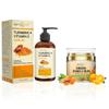 Turmeric Serum & Vitamin C Face Cream Set  Hydrating & Glow-Boosting Skincare Duo with Organic Ingredients  Daily Moisturizer & Serum for Radiant, Nourished-Looking Skin view 1