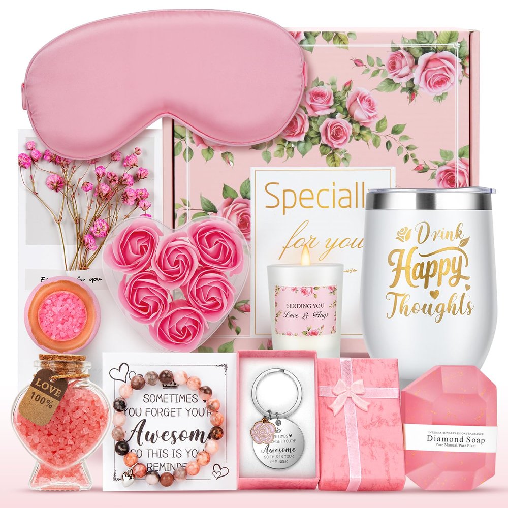 Birthday Gifts for Women, Relaxing Spa Gift Basket for Her, Self Care Gifts Set , Christmas Mother's Day Thank You Gift for Women, Mom, Best Friend, Girlfriends, Wife, Sister and Coworkers