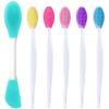 6Pcs Silicone Face Brush Set,1Pcs Silicone Face Applicator Brush,5Pcs Exfoliating Lip Brush,Blackhead Face Exfoliator Skin Care Tool for Women Men view 1
