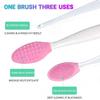 6Pcs Silicone Face Brush Set,1Pcs Silicone Face Applicator Brush,5Pcs Exfoliating Lip Brush,Blackhead Face Exfoliator Skin Care Tool for Women Men view 2