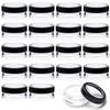 15pcs 10ml/0.34oz Plastic Empty Travel Small Loose Powder Compact Refillable Loose Powder Containers Reusable No Leak Compact with Rotatable Sifter and Black Screw Lid view 1