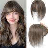 Human Hair Toppers for Women with Thinning Hair Toppers for Women Real Human HairPieces with Bangs Handmade Breathable 3 * 4.5 Swiss Base HairPieces 10Inch (Medium Auburn Brown) view 1