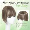 Human Hair Toppers for Women with Thinning Hair Toppers for Women Real Human HairPieces with Bangs Handmade Breathable 3 * 4.5 Swiss Base HairPieces 10Inch (Medium Auburn Brown) view 3