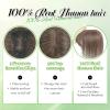 Human Hair Toppers for Women with Thinning Hair Toppers for Women Real Human HairPieces with Bangs Handmade Breathable 3 * 4.5 Swiss Base HairPieces 10Inch (Medium Auburn Brown) view 4
