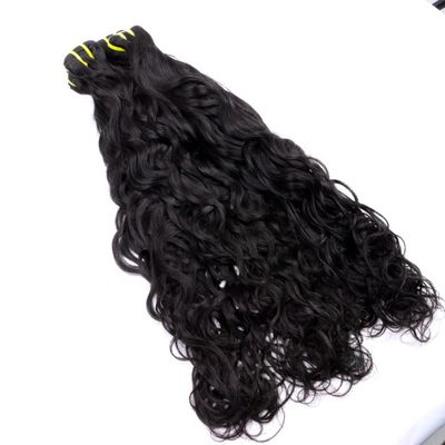 Real Human Hair Bundles Natural Wave 12A Remy Brazilian Hair 100% Unprocessed Virgin Human Hair Extensions Water Weave Natural Color for Women (Black, 10 Inch)