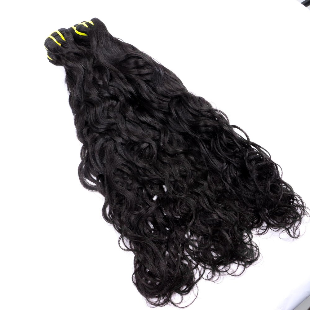 Real Human Hair Bundles Natural Wave 12A Remy Brazilian Hair 100% Unprocessed Virgin Human Hair Extensions Water Weave Natural Color for Women (Black, 10 Inch)