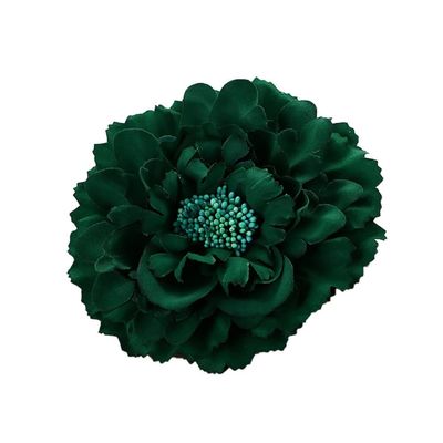8Pcs 4.3 Inch Flower Hair Clips for Women, Blue Large Peony Hair Clip Bohemian Peonies Hairpin Floral Brooch for Party Wedding Decor(Emerald Green)