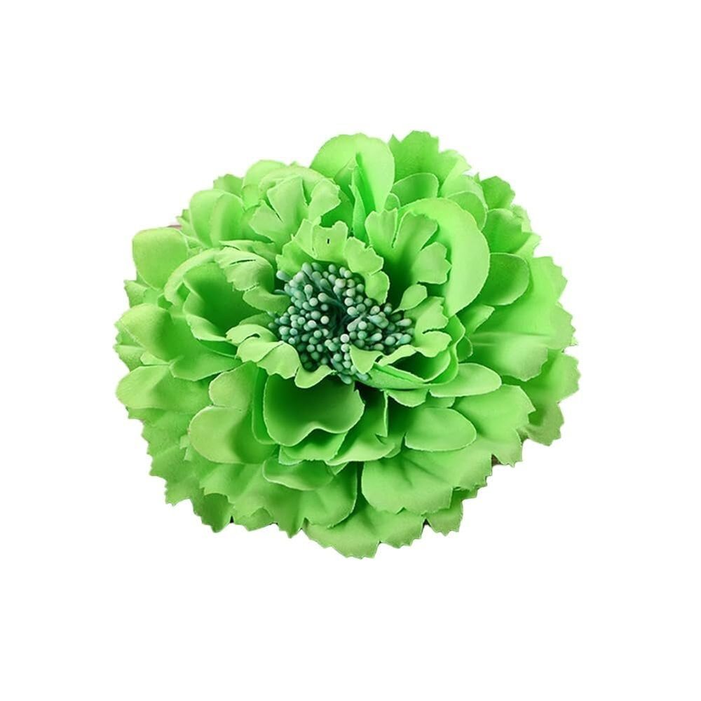 6 Pcs Peony Flower Hair Clips, 4.3 Inch Large Bohemia Peony Flowers Hairpin, Blue Peonies Floral Hair Pins Flower Brooch Hair Accessories for Women(Lime Green)