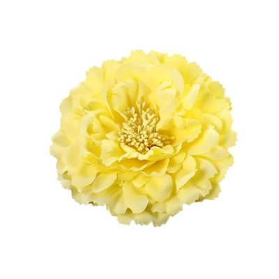 8Pcs 4.3 Inch Flower Hair Clips for Women, Blue Large Peony Hair Clip Bohemian Peonies Hairpin Floral Brooch for Party Wedding Decor(Lemon Yellow)