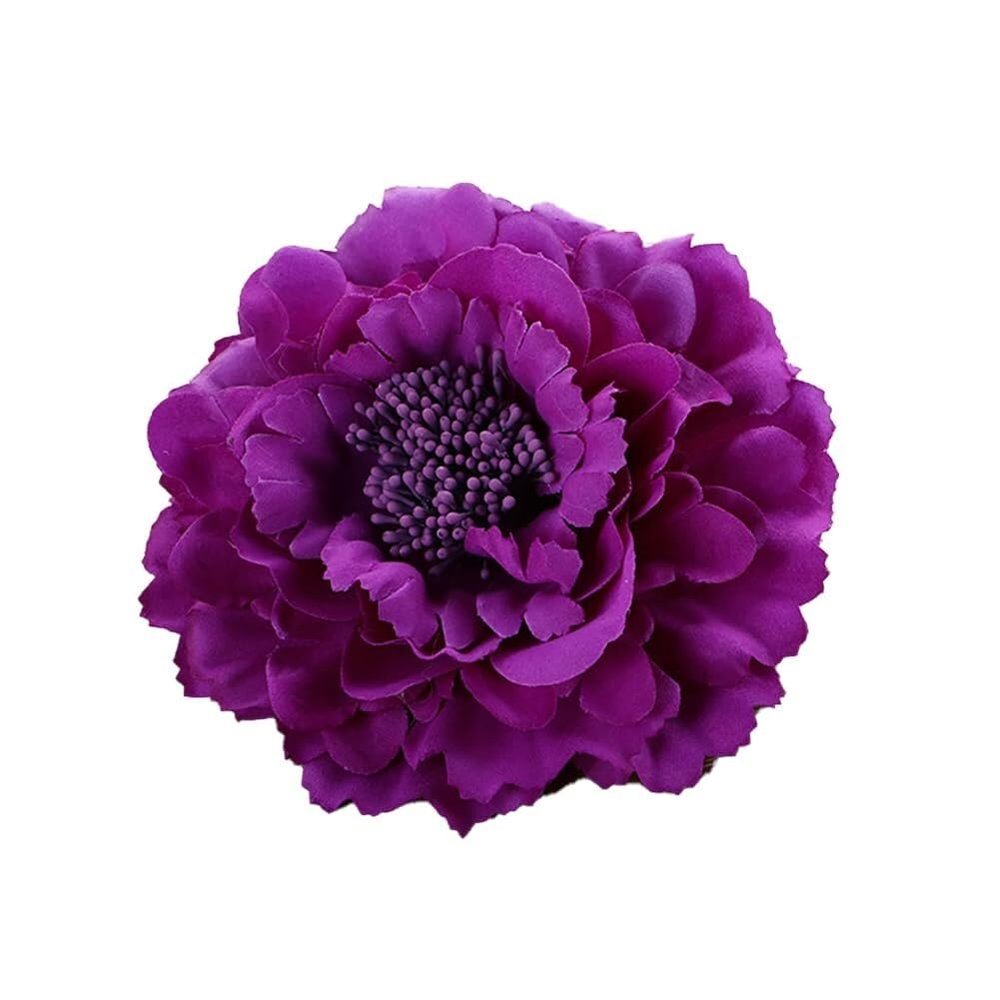 6 Pcs Peony Flower Hair Clips, 4.3 Inch Large Bohemia Peony Flowers Hairpin, Blue Peonies Floral Hair Pins Flower Brooch Hair Accessories for Women(Dark Purple)