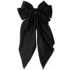 6Pcs Large Bow Hair Clips Teal Satin Silky Hair Bow Clips with Long Tail Giant Coquette Bows Hair Accessories for Women Girls(Black) view 1
