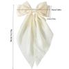 6Pcs Large Bow Hair Clips Teal Satin Silky Hair Bow Clips with Long Tail Giant Coquette Bows Hair Accessories for Women Girls(Black) view 2