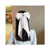 6Pcs Large Bow Hair Clips Teal Satin Silky Hair Bow Clips with Long Tail Giant Coquette Bows Hair Accessories for Women Girls(Black) view 4