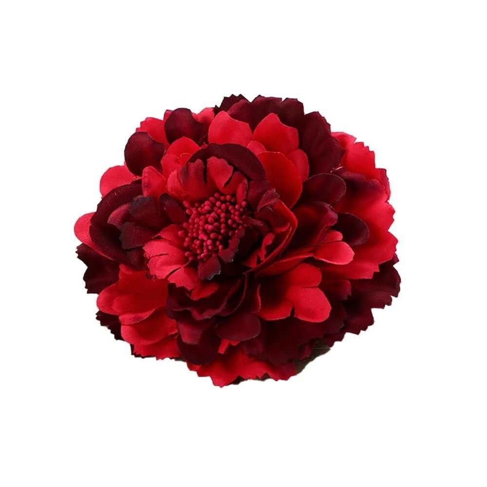 8Pcs 4.3 Inch Flower Hair Clips for Women, Blue Large Peony Hair Clip Bohemian Peonies Hairpin Floral Brooch for Party Wedding Decor(Burgundy)