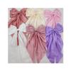 Burgundy Silky Satin Hair Bow for Women 6Pcs Oversized Bow Hair Clips with Long Tail Large Bowknot Hair Ribbon Barrette Ponytail Holder Aesthetic Hair Accessories for Women Girls(Fuchsia Pink) view 4
