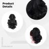 11.8 Black Curly Ponytail Extension, Cheer Hair Piece With High Temperature Fiber, Clip-On Design For Sports And Dance view 4