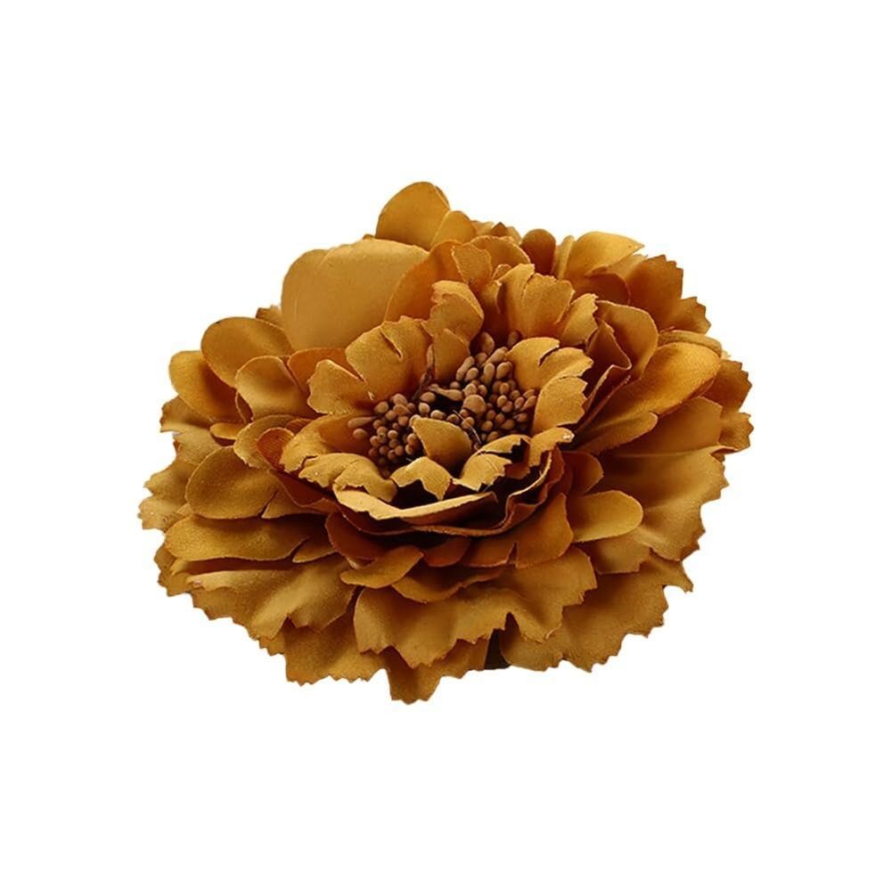 6 Pcs Peony Flower Hair Clips, 4.3 Inch Large Bohemia Peony Flowers Hairpin, Blue Peonies Floral Hair Pins Flower Brooch Hair Accessories for Women(Gold)