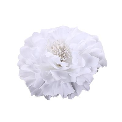 6 Pcs Peony Flower Hair Clips, 4.3 Inch Large Bohemia Peony Flowers Hairpin, Blue Peonies Floral Hair Pins Flower Brooch Hair Accessories for Women(White)