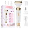 4 in 1 Electric Razor for Women - Rechargeable Painless Hair Remover, Wet & Dry Bikini Trimmer for Legs, Underarms, Face, Eyebrow & Bikini Area - All-in-One Grooming Kit (Gold) view 1