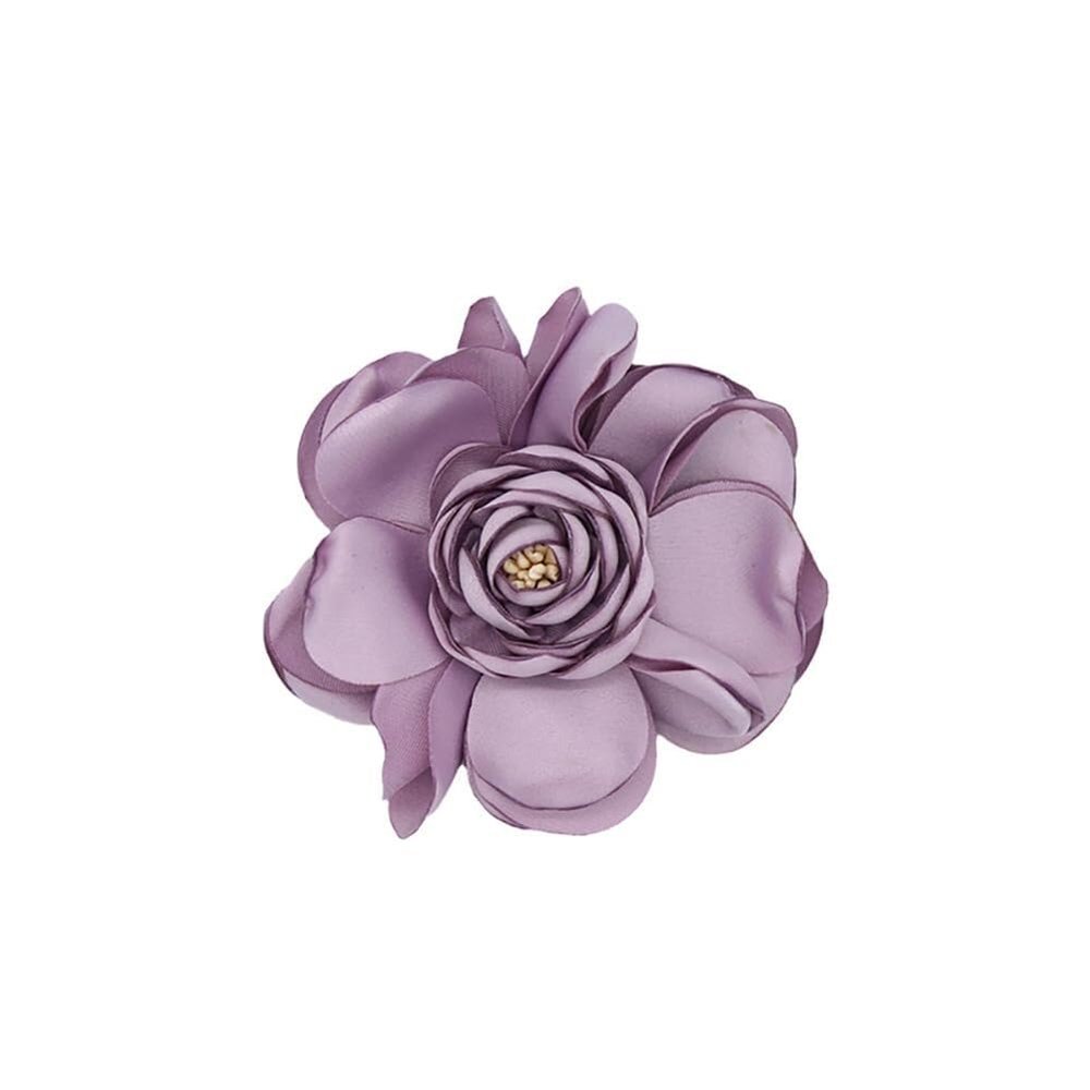 Burgundy Rose Hair Clips for Women, 4Pcs 3.5 Inch Roses Flower Hairclip Bohemian Flower Brooch Hair Accessories for Beach Bridal Wedding(Violet)