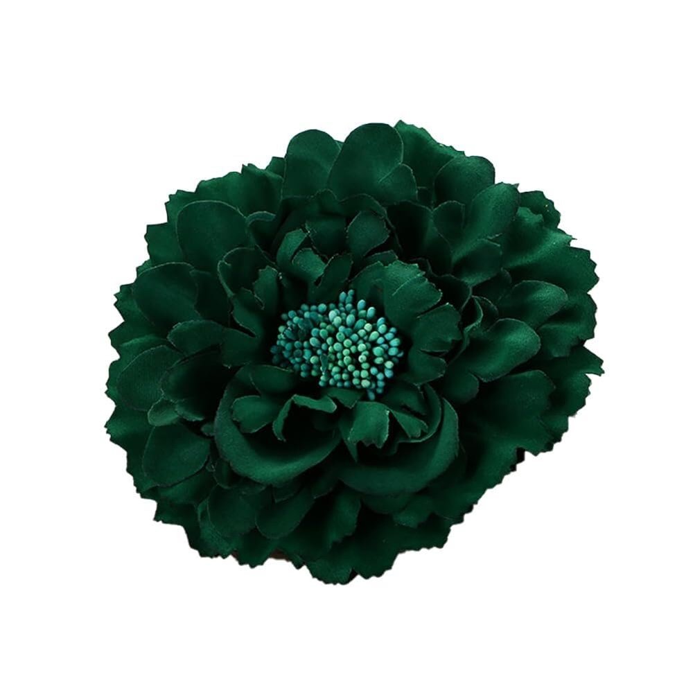 6 Pcs Peony Flower Hair Clips, 4.3 Inch Large Bohemia Peony Flowers Hairpin, Blue Peonies Floral Hair Pins Flower Brooch Hair Accessories for Women(Emerald Green)