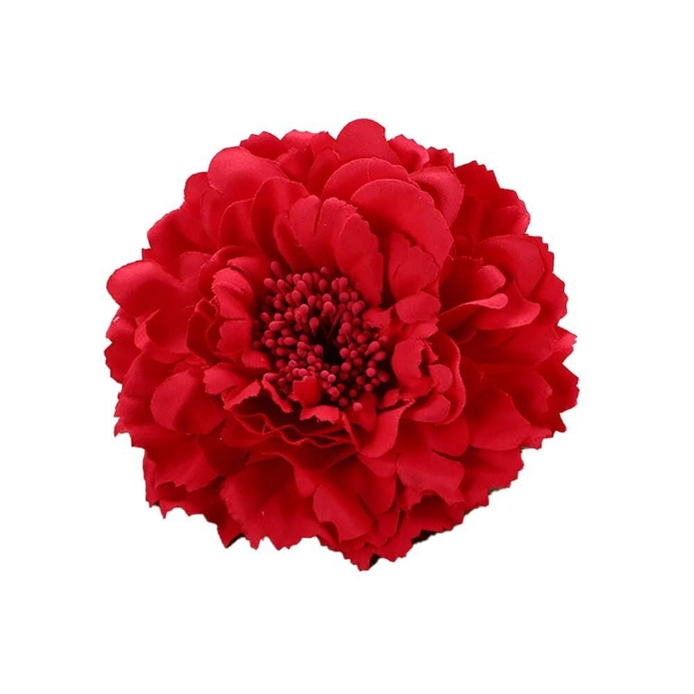 6 Pcs Peony Flower Hair Clips, 4.3 Inch Large Bohemia Peony Flowers Hairpin, Blue Peonies Floral Hair Pins Flower Brooch Hair Accessories for Women(Red)