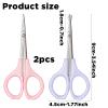 2 Pcs Eyebrow Scissors for Women Curved Craft Scissors Beauty Stainless Steel Trimming Brow Cutter for Facial Hair, Beard, Ear, Nose, Moustache view 3