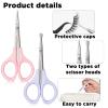 2 Pcs Eyebrow Scissors for Women Curved Craft Scissors Beauty Stainless Steel Trimming Brow Cutter for Facial Hair, Beard, Ear, Nose, Moustache view 4