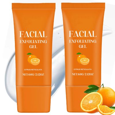 Facial Exfoliating Gel, Deep Cleansing Moisturizing Exfoliator with Natural Plant Formula, Skin Rejuvenation, Orange Enzyme Purifying Scrub for Face & Body, Suitable for All Skin Types